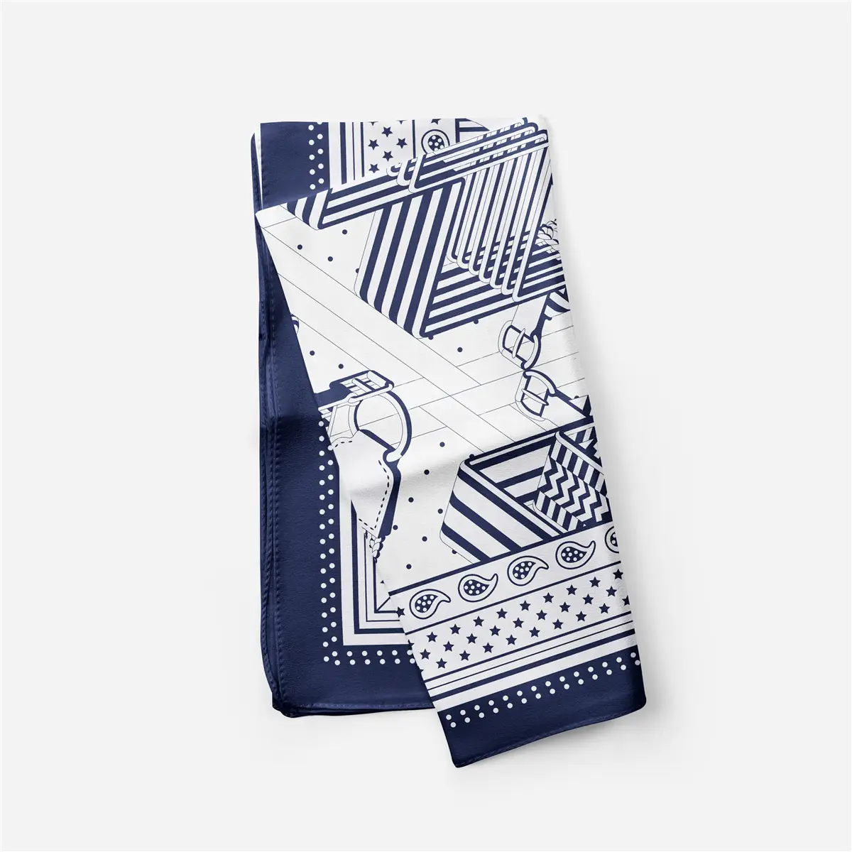 2024 Summer Silk Scarf for Women Blue Paris Design — feature 196
