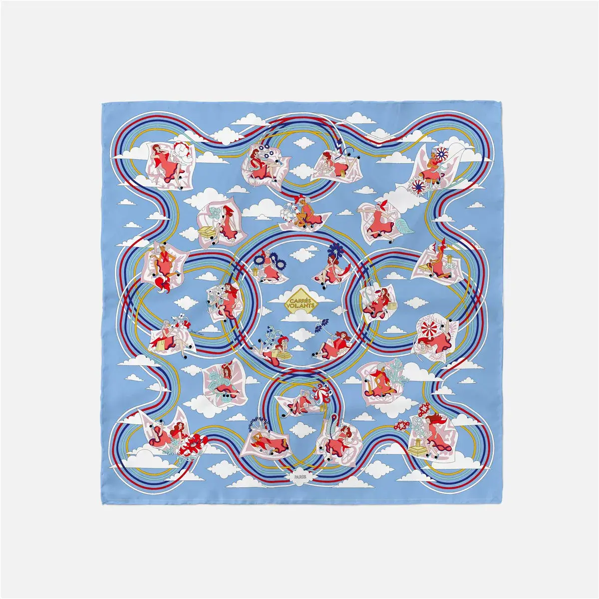 2024 Summer Silk Scarf for Women Blue Paris Design — feature 20