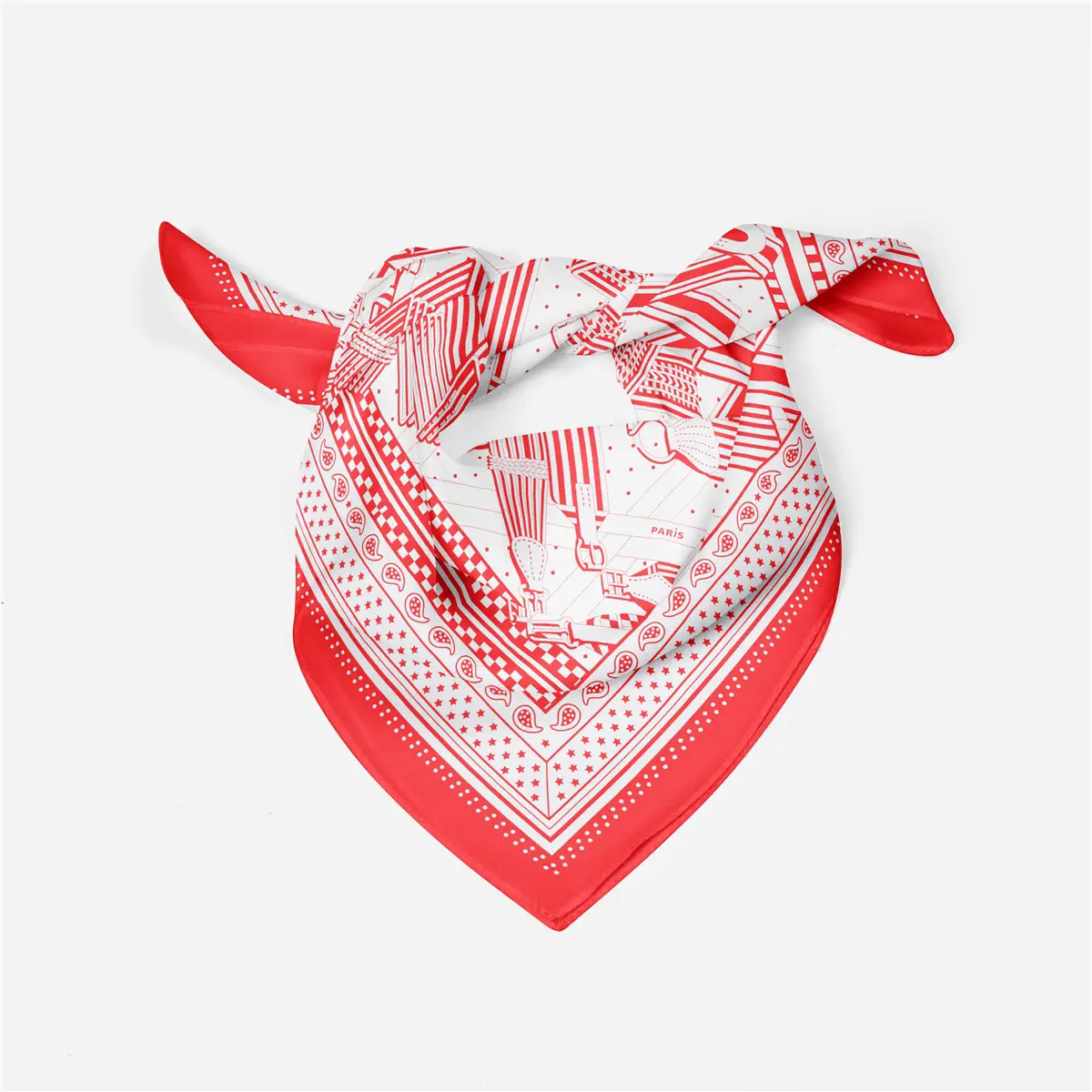 2024 Summer Silk Scarf for Women Blue Paris Design — feature 214