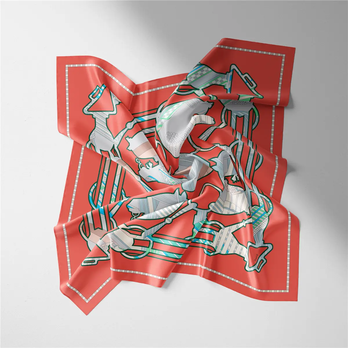 2024 Summer Silk Scarf for Women Blue Paris Design — feature 221