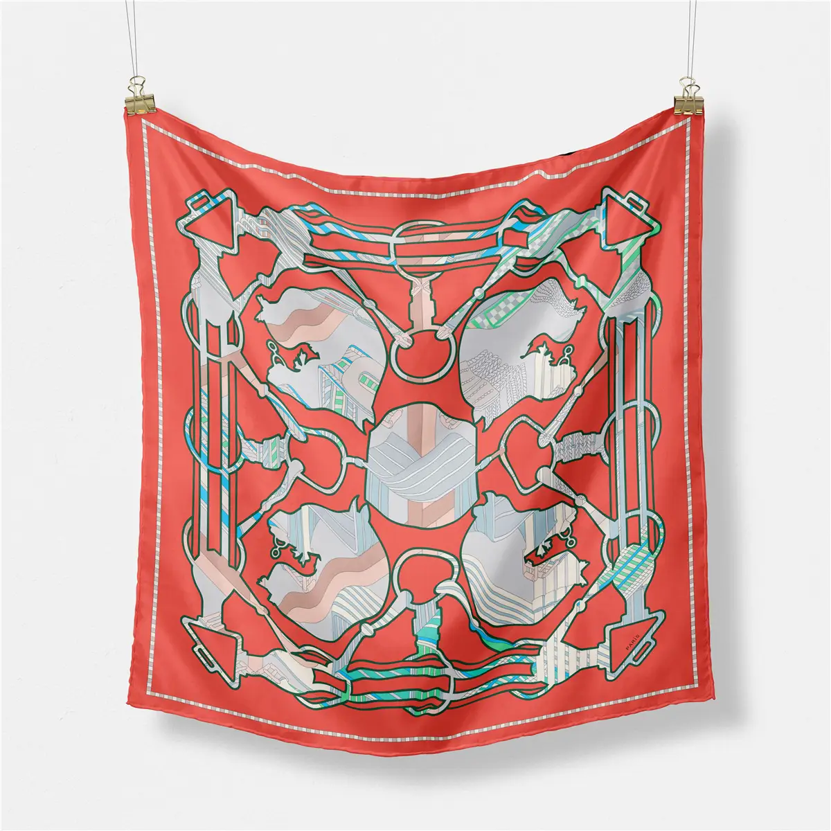 2024 Summer Silk Scarf for Women Blue Paris Design — feature 222