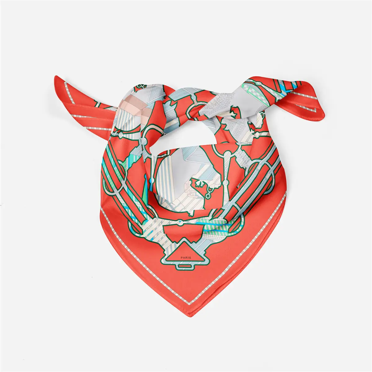 2024 Summer Silk Scarf for Women Blue Paris Design — feature 224