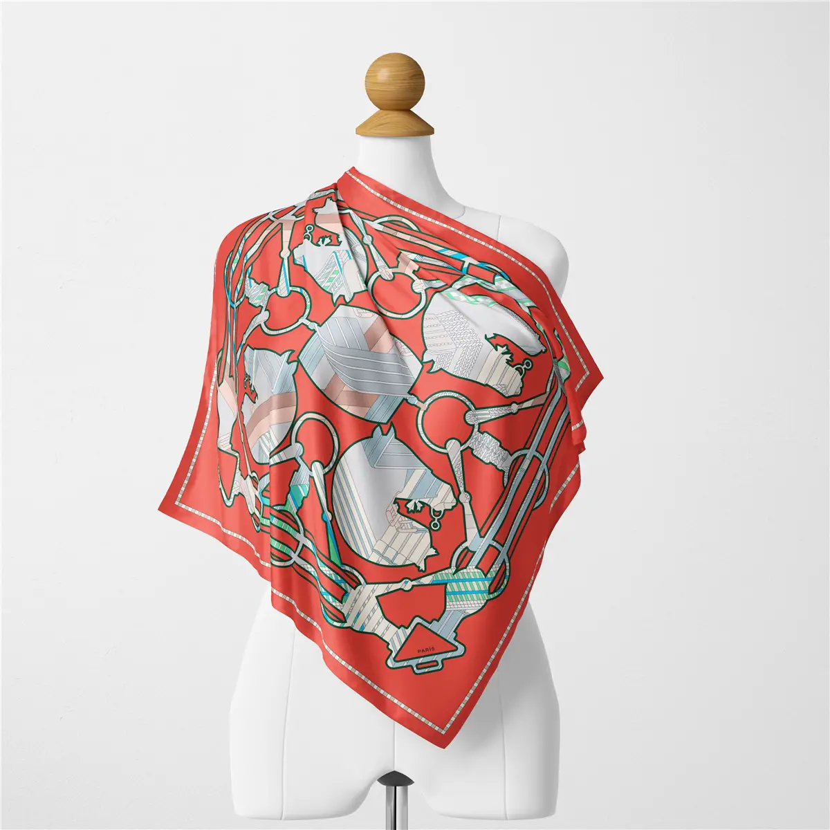 2024 Summer Silk Scarf for Women Blue Paris Design — feature 225