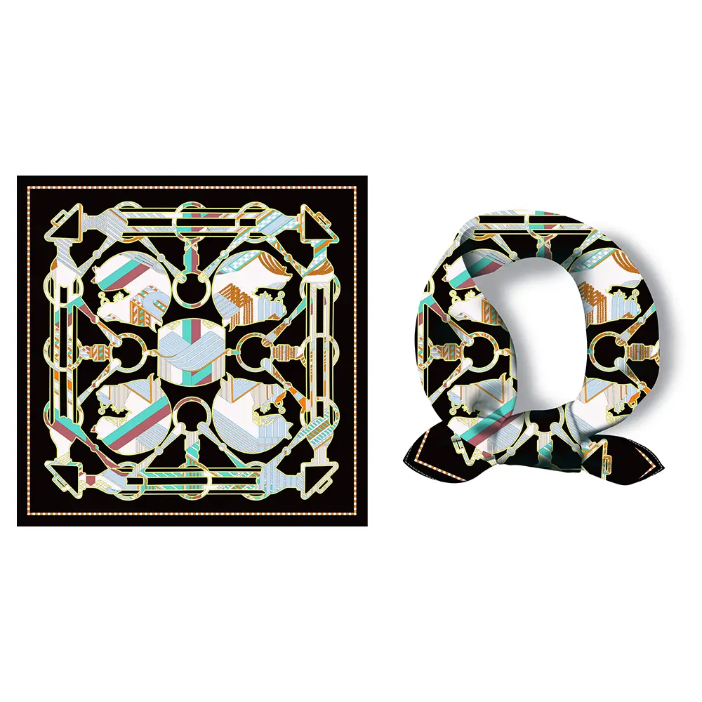 2024 Summer Silk Scarf for Women Blue Paris Design — feature 228