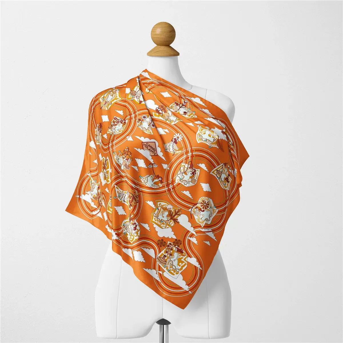2024 Summer Silk Scarf for Women Blue Paris Design — feature 23