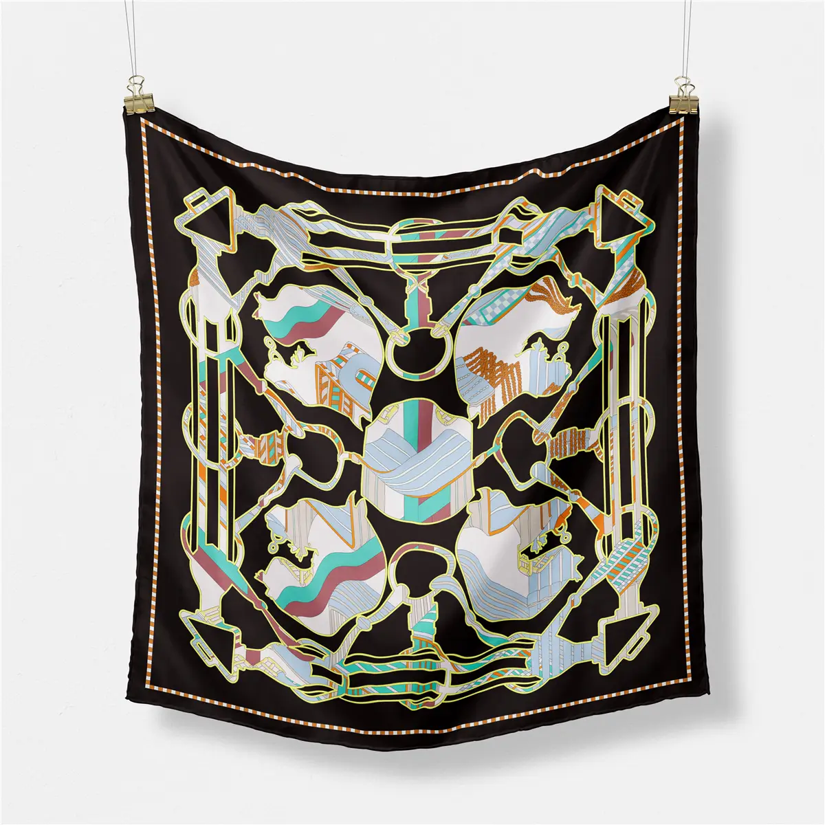 2024 Summer Silk Scarf for Women Blue Paris Design — feature 230
