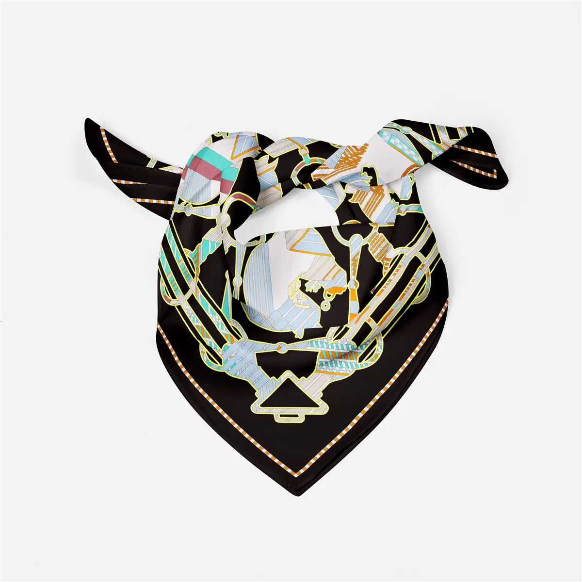 2024 Summer Silk Scarf for Women Blue Paris Design — feature 232