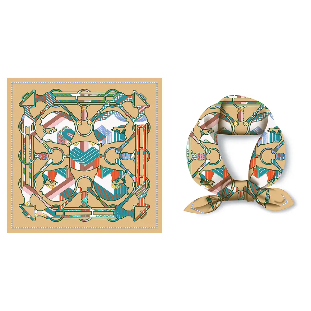 2024 Summer Silk Scarf for Women Blue Paris Design — feature 233