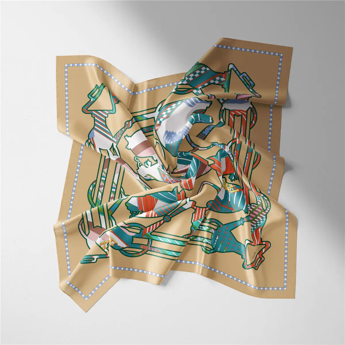 2024 Summer Silk Scarf for Women Blue Paris Design — feature 234