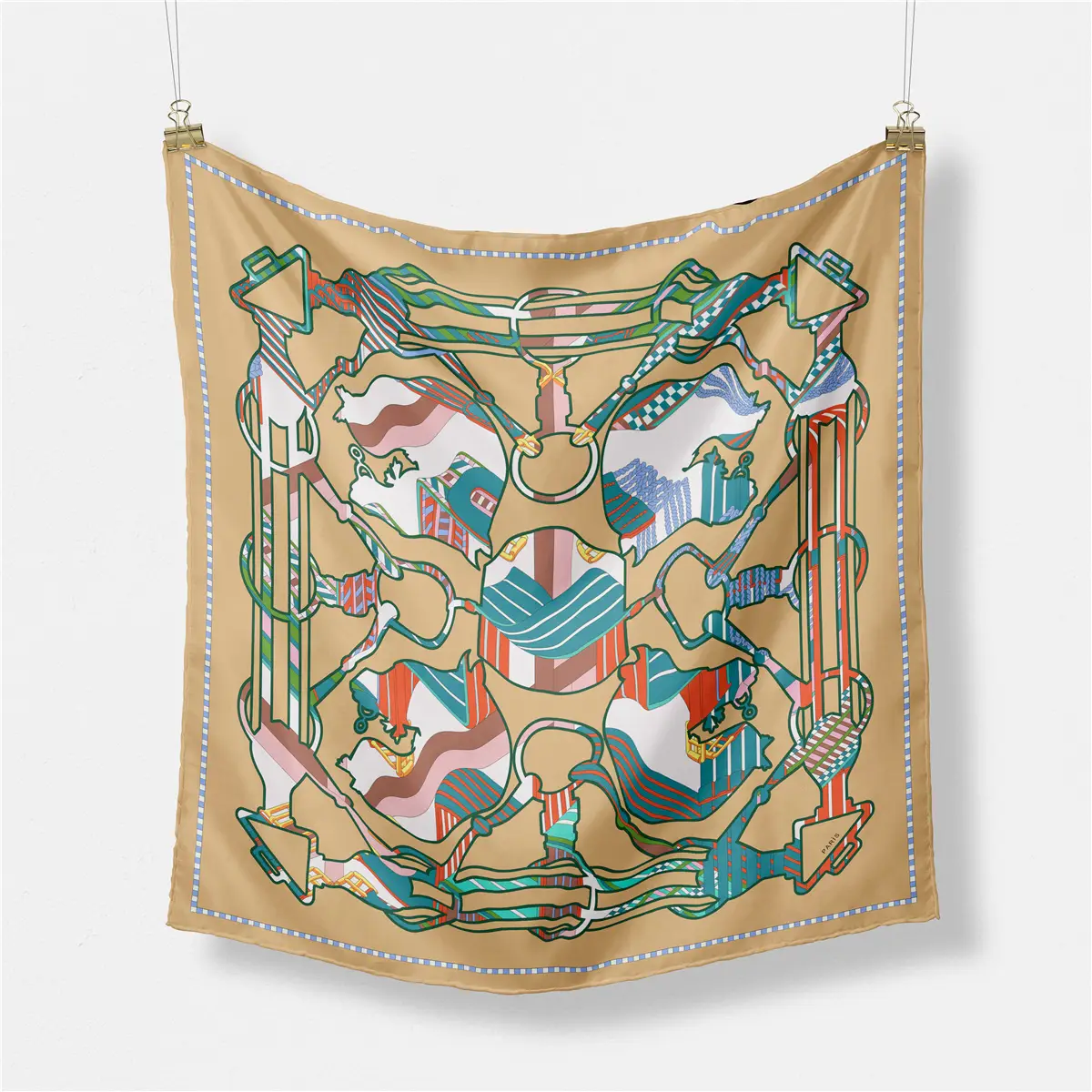 2024 Summer Silk Scarf for Women Blue Paris Design — feature 235