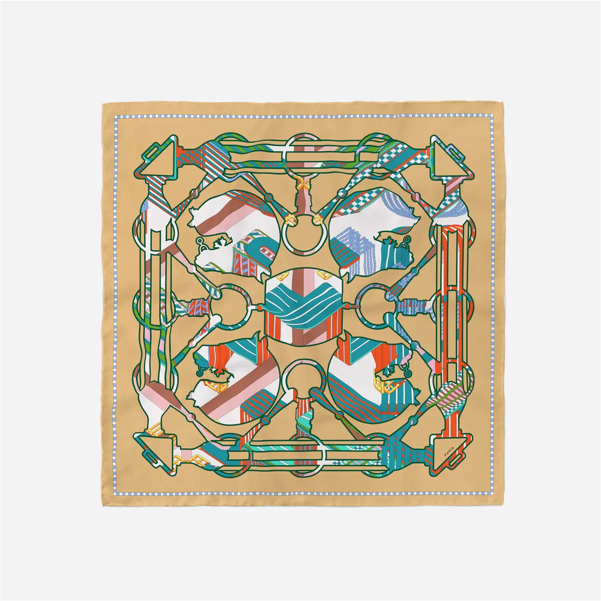 2024 Summer Silk Scarf for Women Blue Paris Design — feature 236