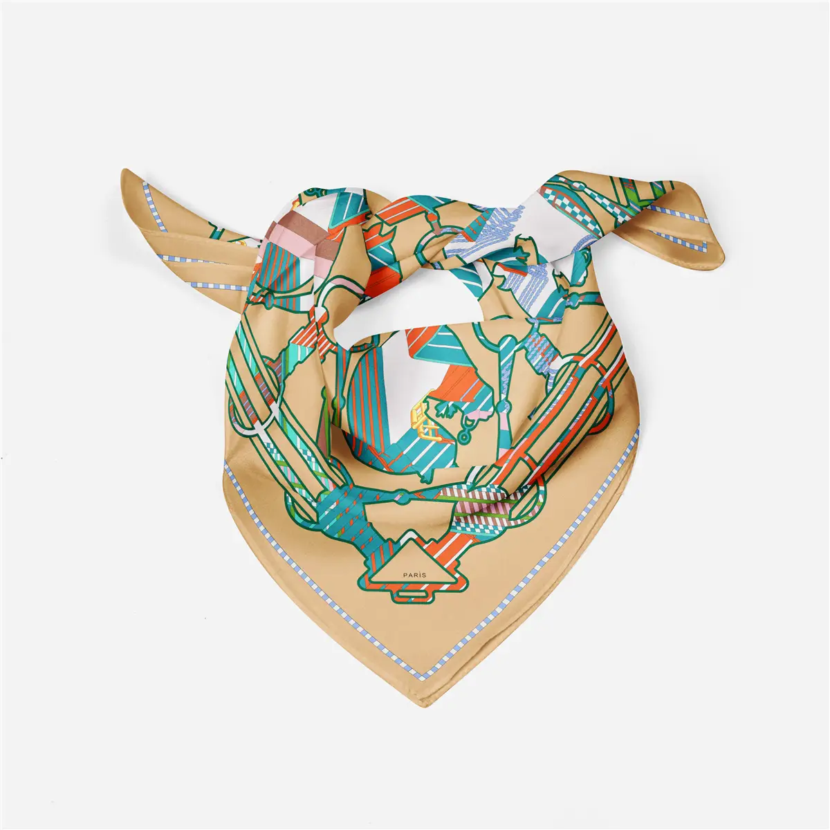 2024 Summer Silk Scarf for Women Blue Paris Design — feature 237