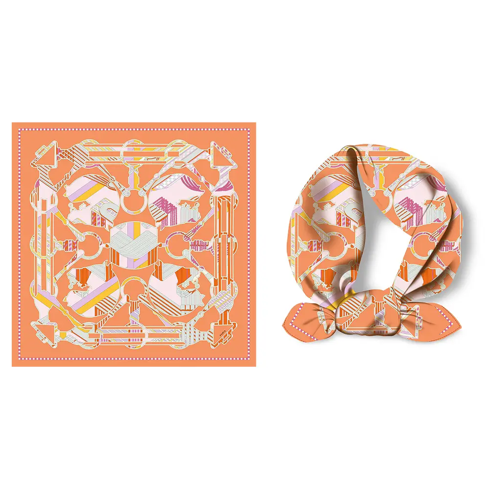 2024 Summer Silk Scarf for Women Blue Paris Design — feature 238