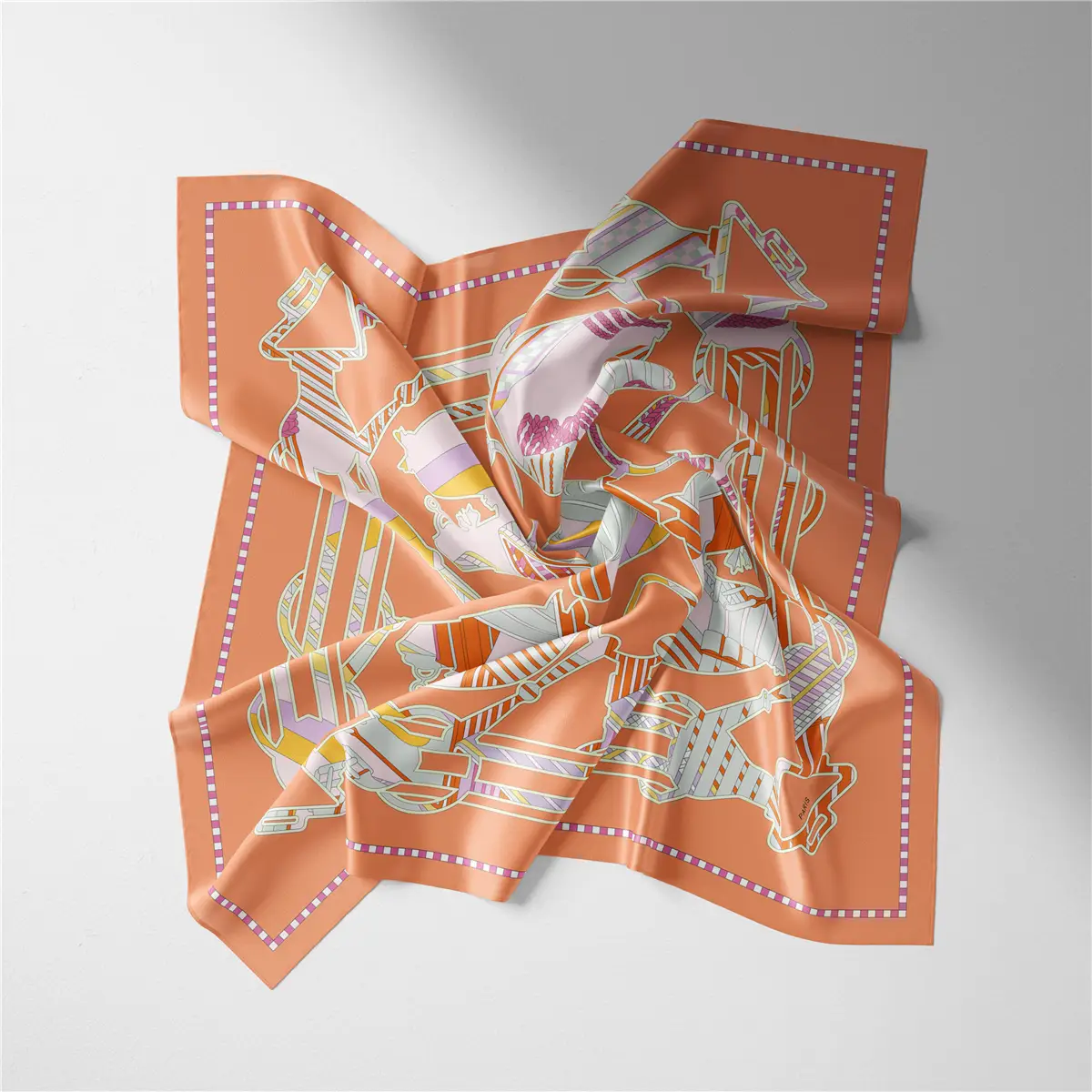 2024 Summer Silk Scarf for Women Blue Paris Design — feature 239