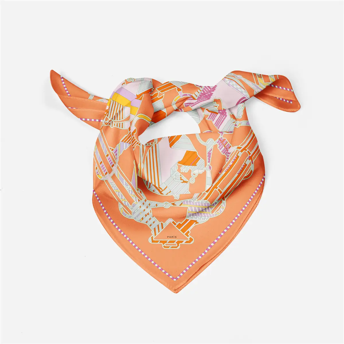 2024 Summer Silk Scarf for Women Blue Paris Design — feature 242