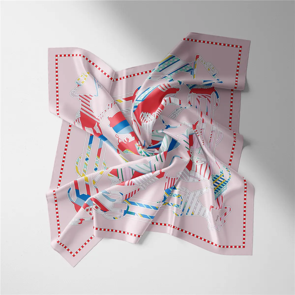2024 Summer Silk Scarf for Women Blue Paris Design — feature 244