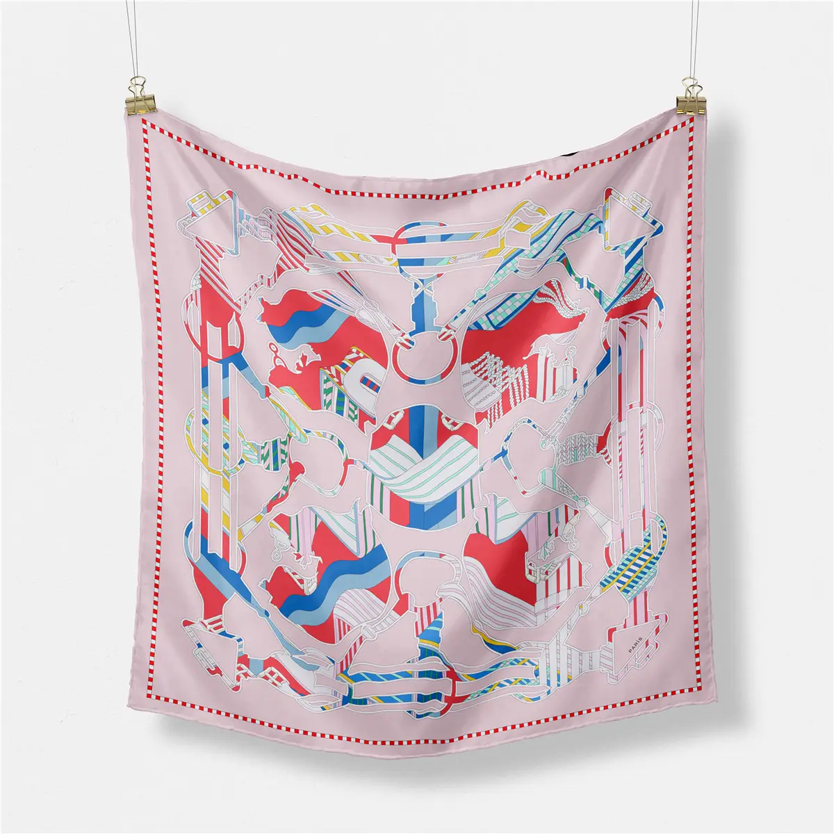2024 Summer Silk Scarf for Women Blue Paris Design — feature 245