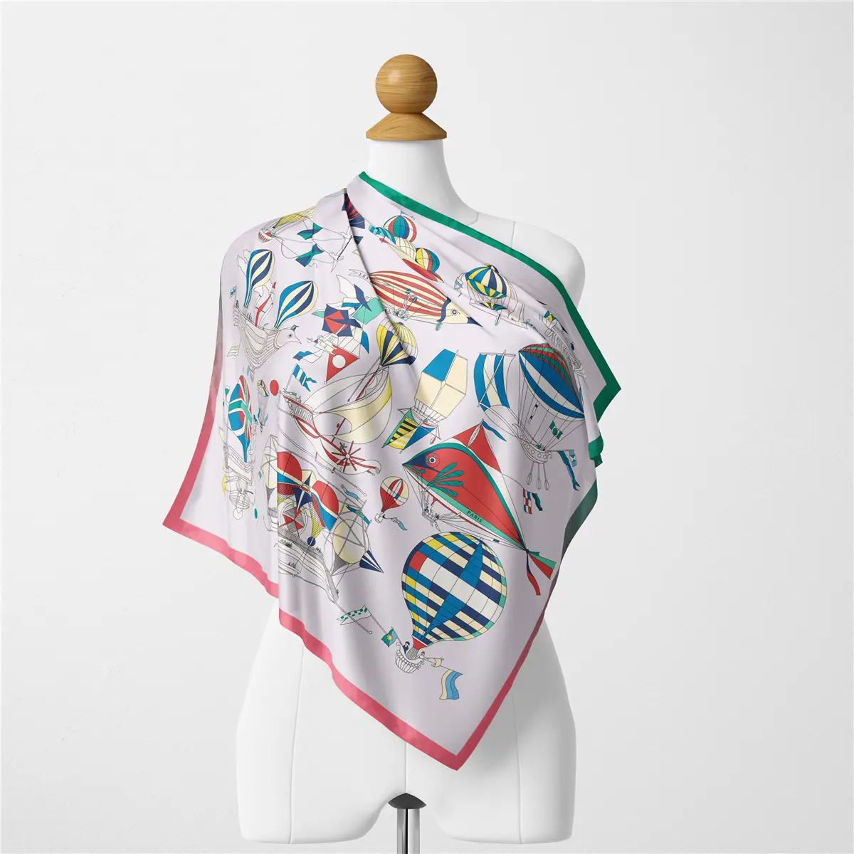 2024 Summer Silk Scarf for Women Blue Paris Design — feature 253