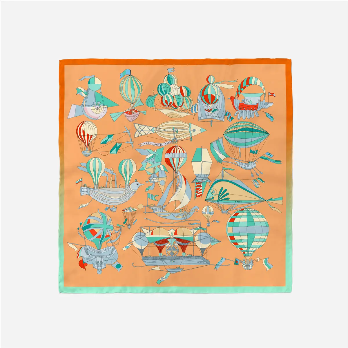 2024 Summer Silk Scarf for Women Blue Paris Design — feature 259