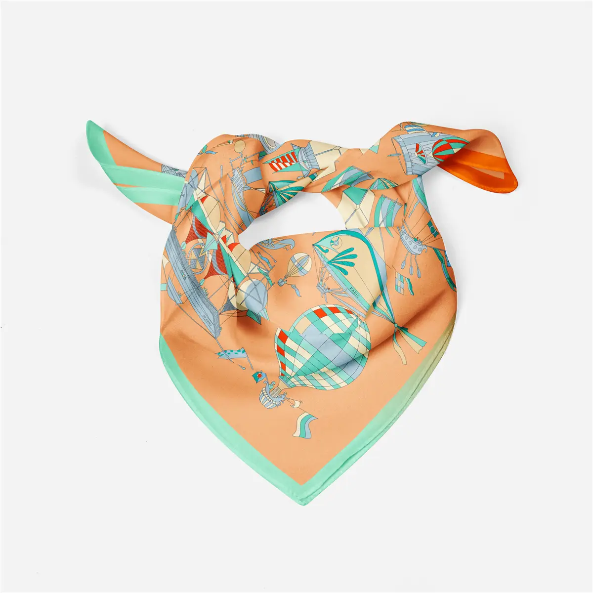 2024 Summer Silk Scarf for Women Blue Paris Design — feature 260