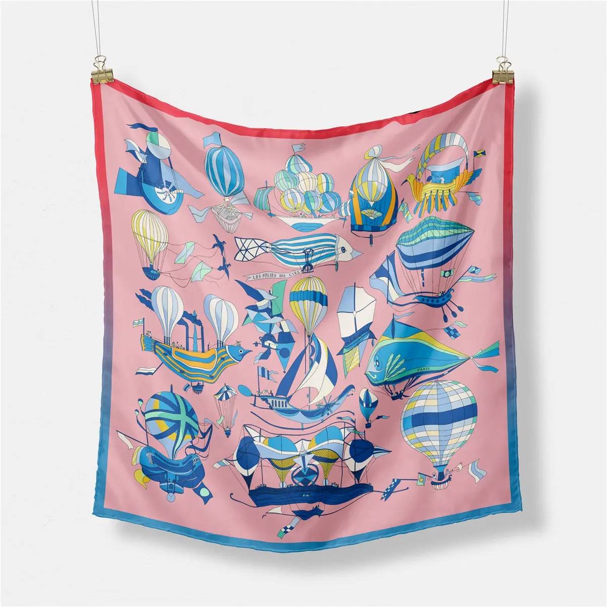 2024 Summer Silk Scarf for Women Blue Paris Design — feature 263