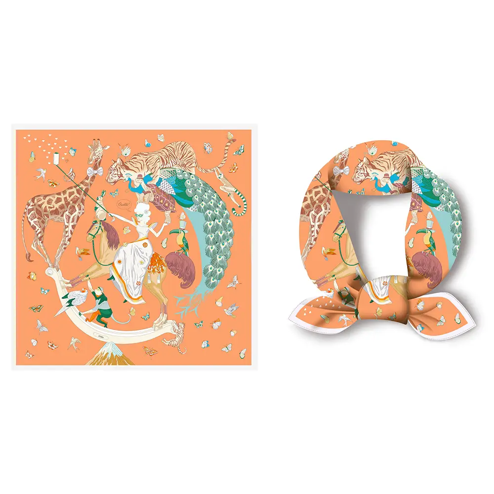 2024 Summer Silk Scarf for Women Blue Paris Design — feature 266