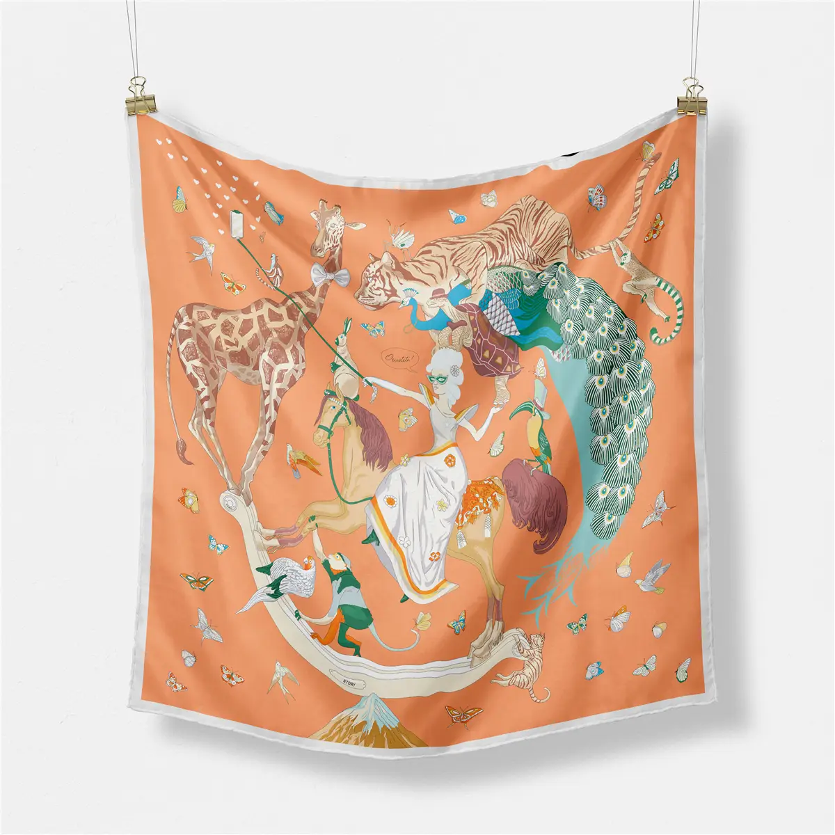 2024 Summer Silk Scarf for Women Blue Paris Design — feature 268