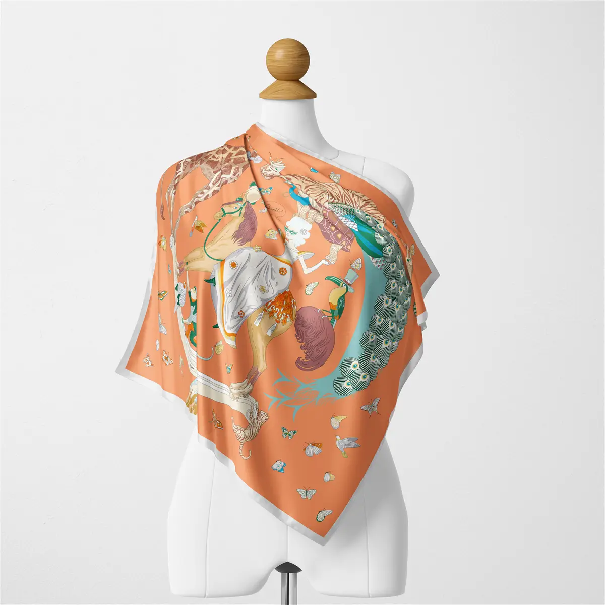 2024 Summer Silk Scarf for Women Blue Paris Design — feature 271