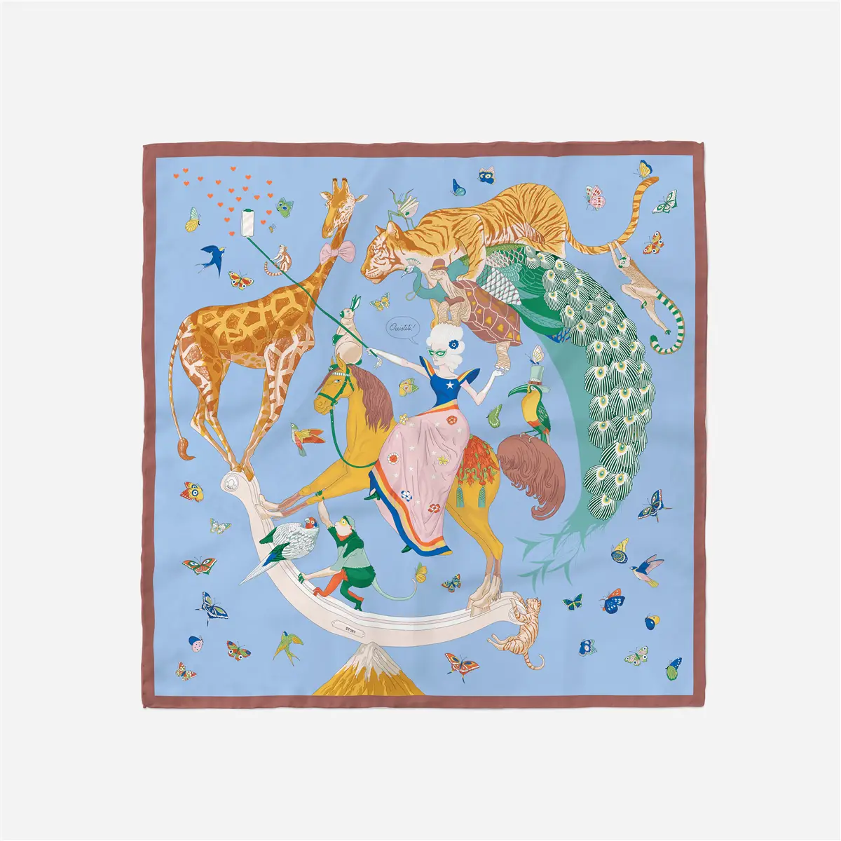 2024 Summer Silk Scarf for Women Blue Paris Design — feature 277