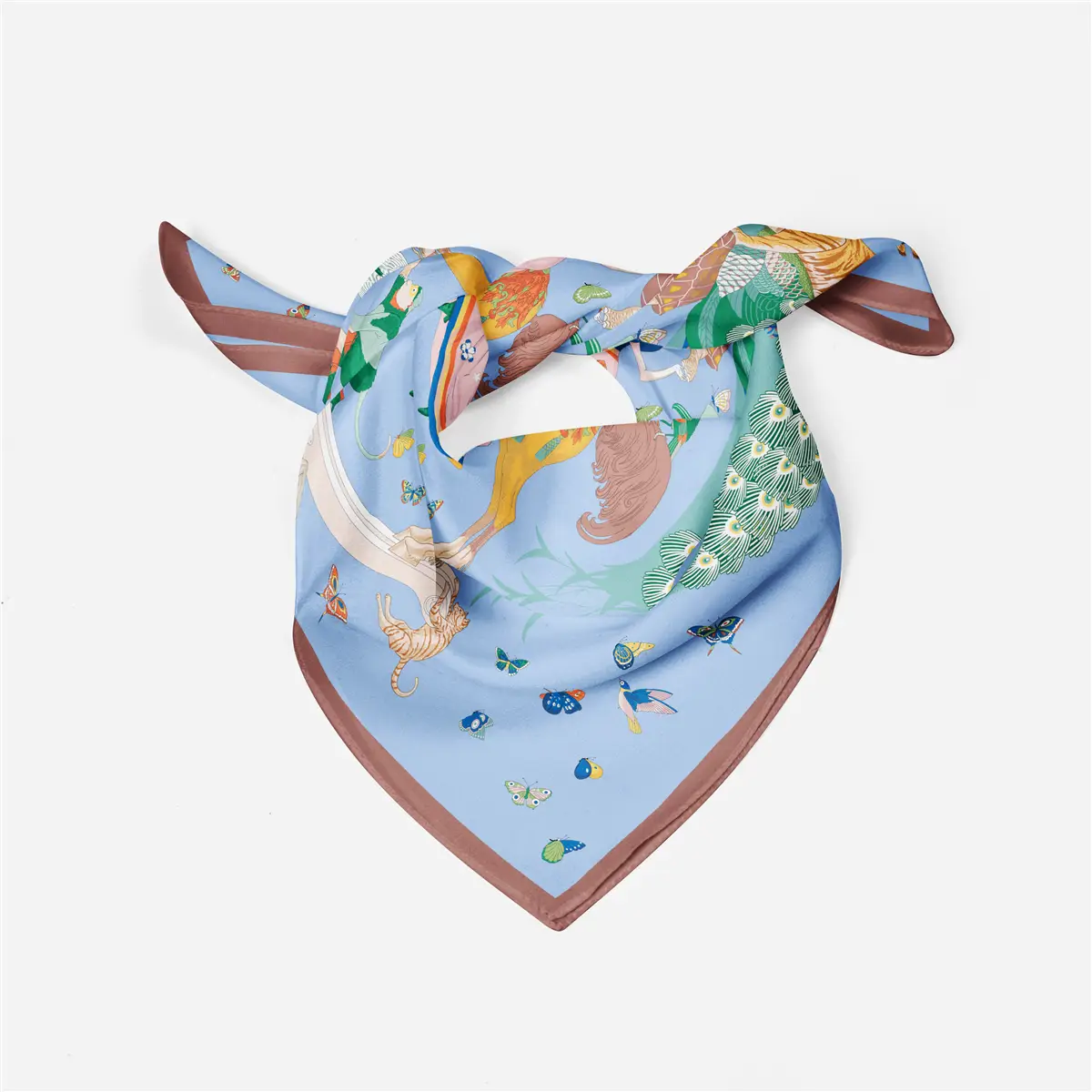 2024 Summer Silk Scarf for Women Blue Paris Design — feature 278