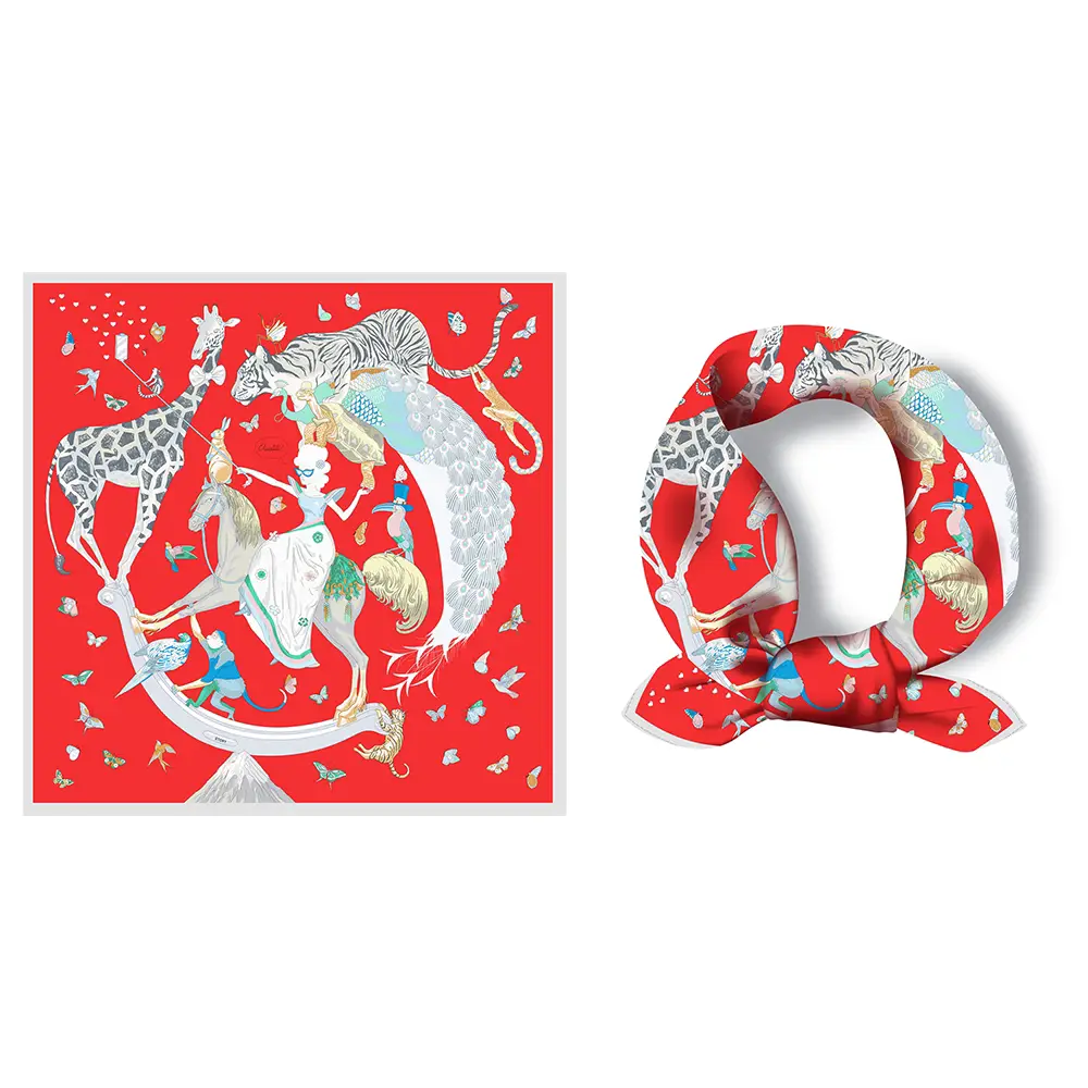 2024 Summer Silk Scarf for Women Blue Paris Design — feature 279