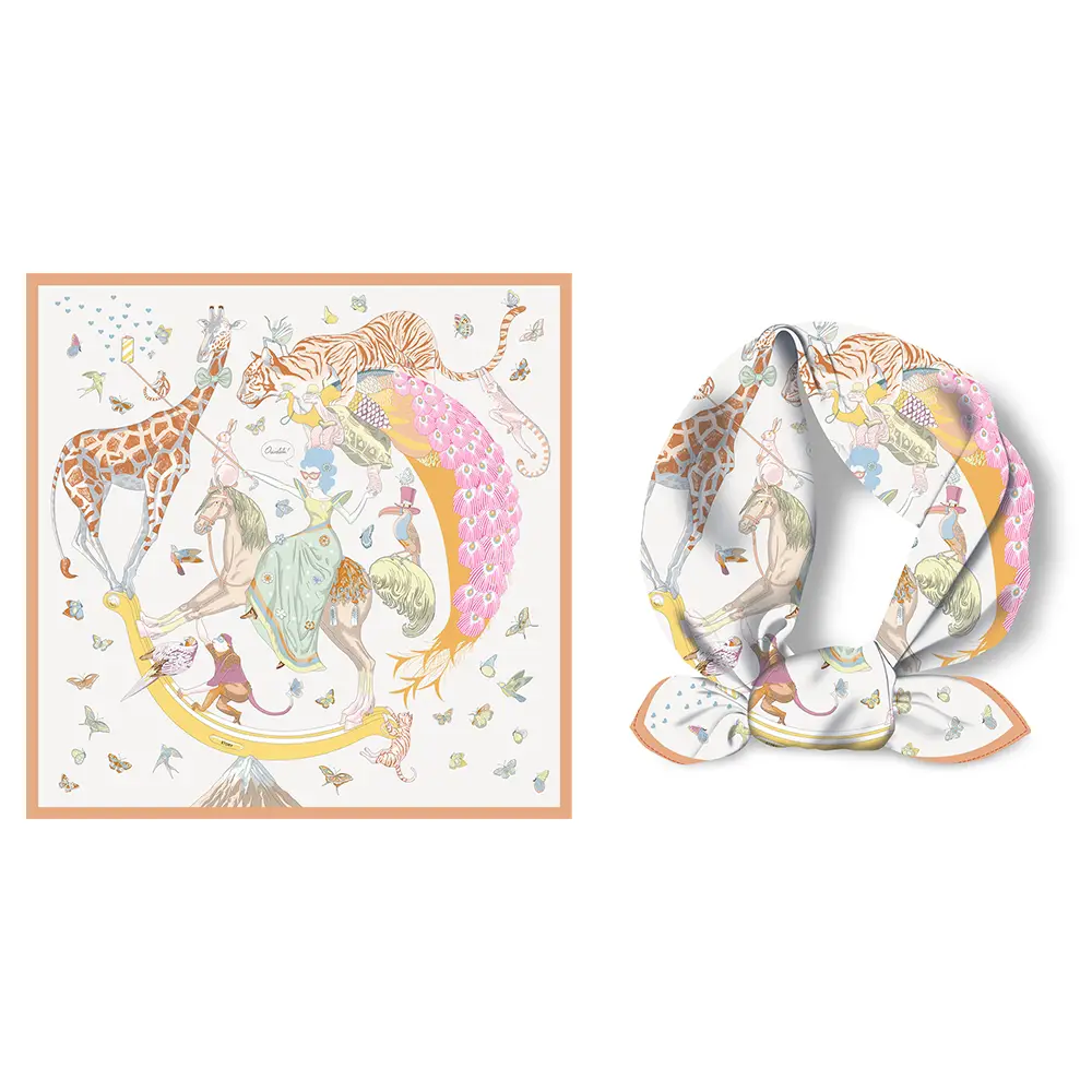 2024 Summer Silk Scarf for Women Blue Paris Design — feature 284