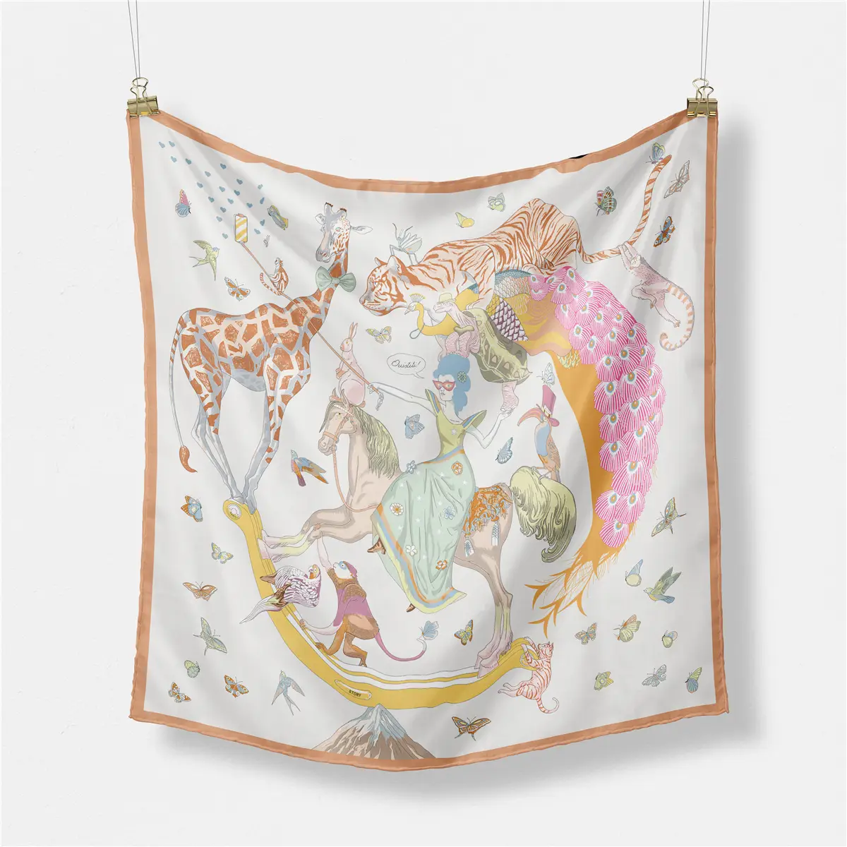 2024 Summer Silk Scarf for Women Blue Paris Design — feature 286