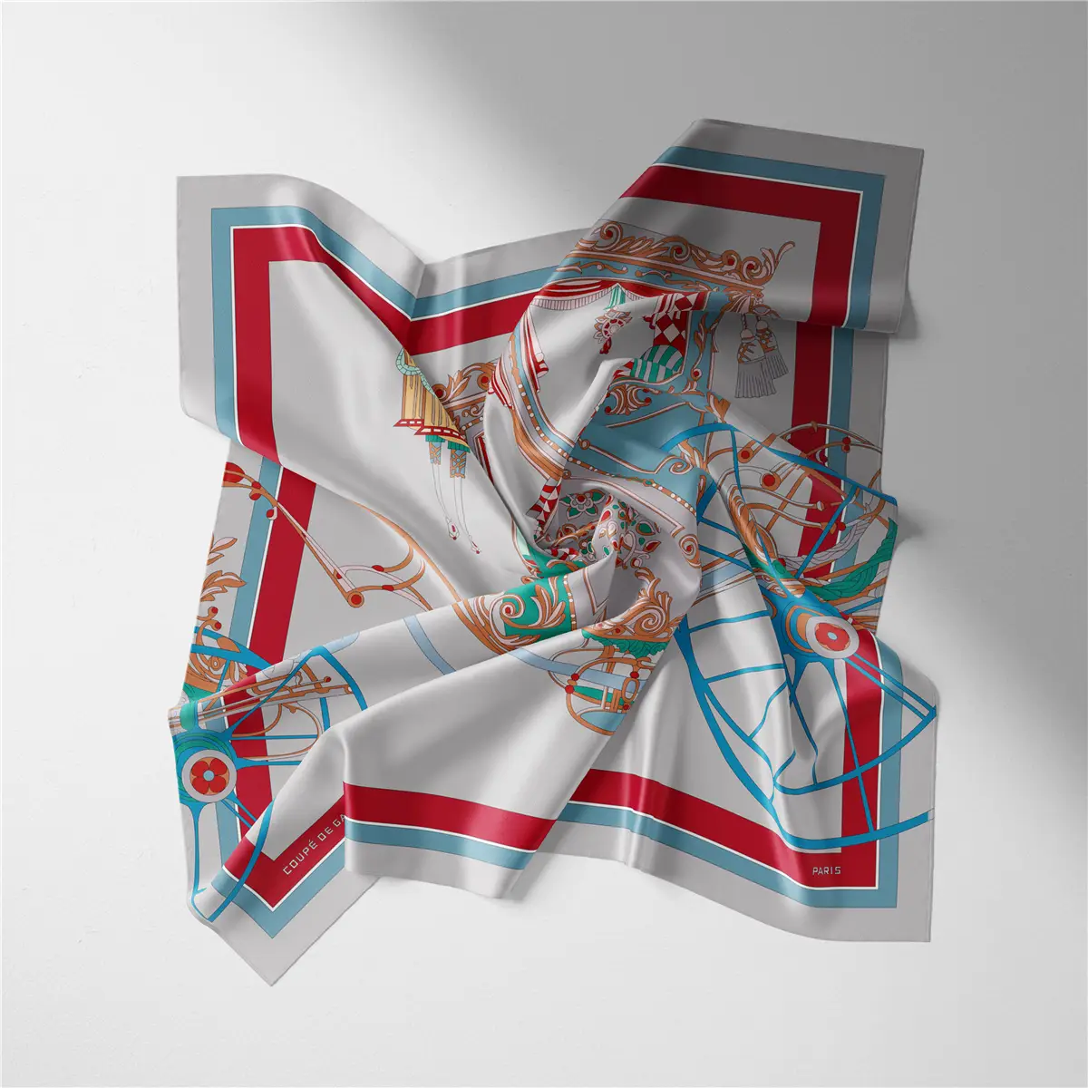 2024 Summer Silk Scarf for Women Blue Paris Design — feature 290