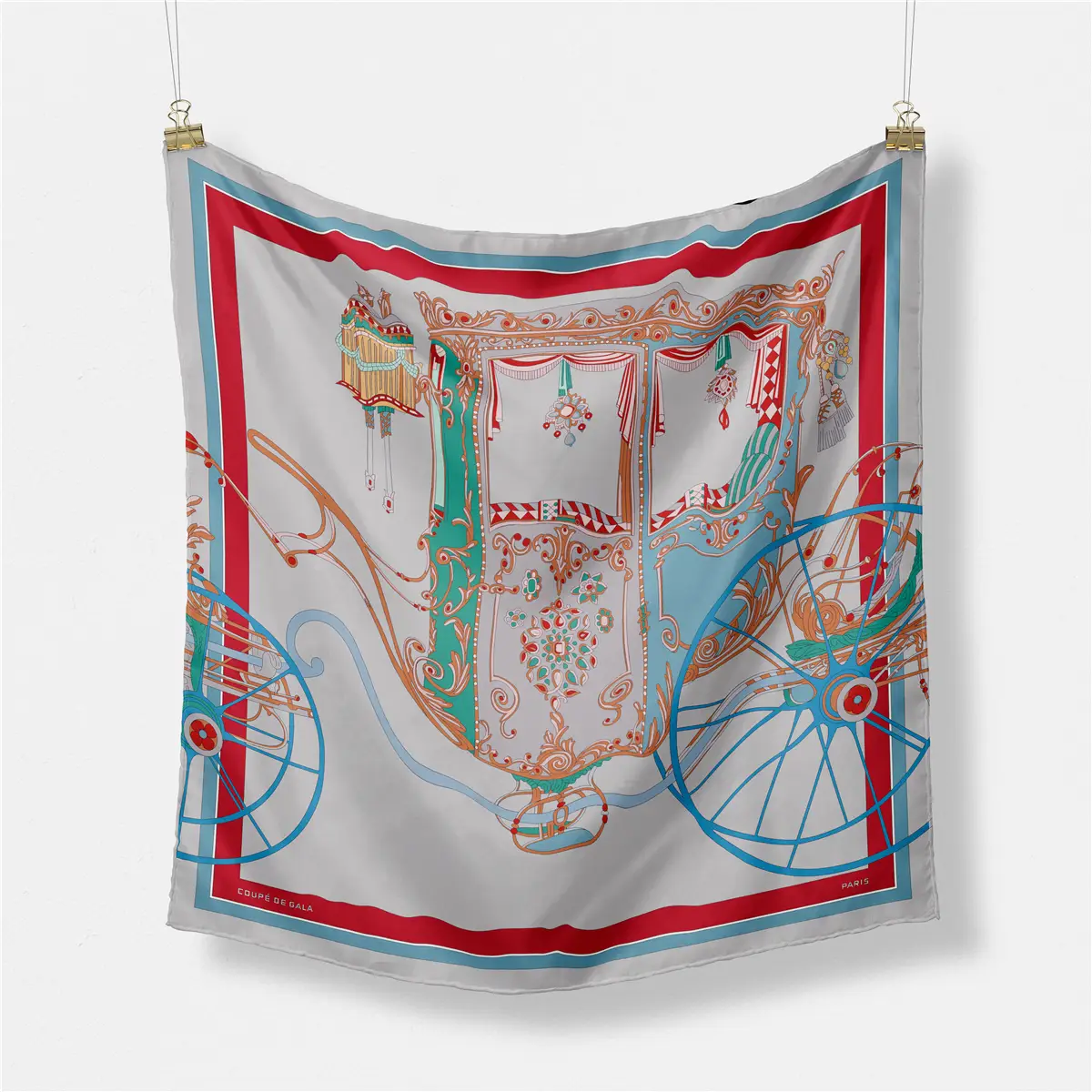 2024 Summer Silk Scarf for Women Blue Paris Design — feature 292