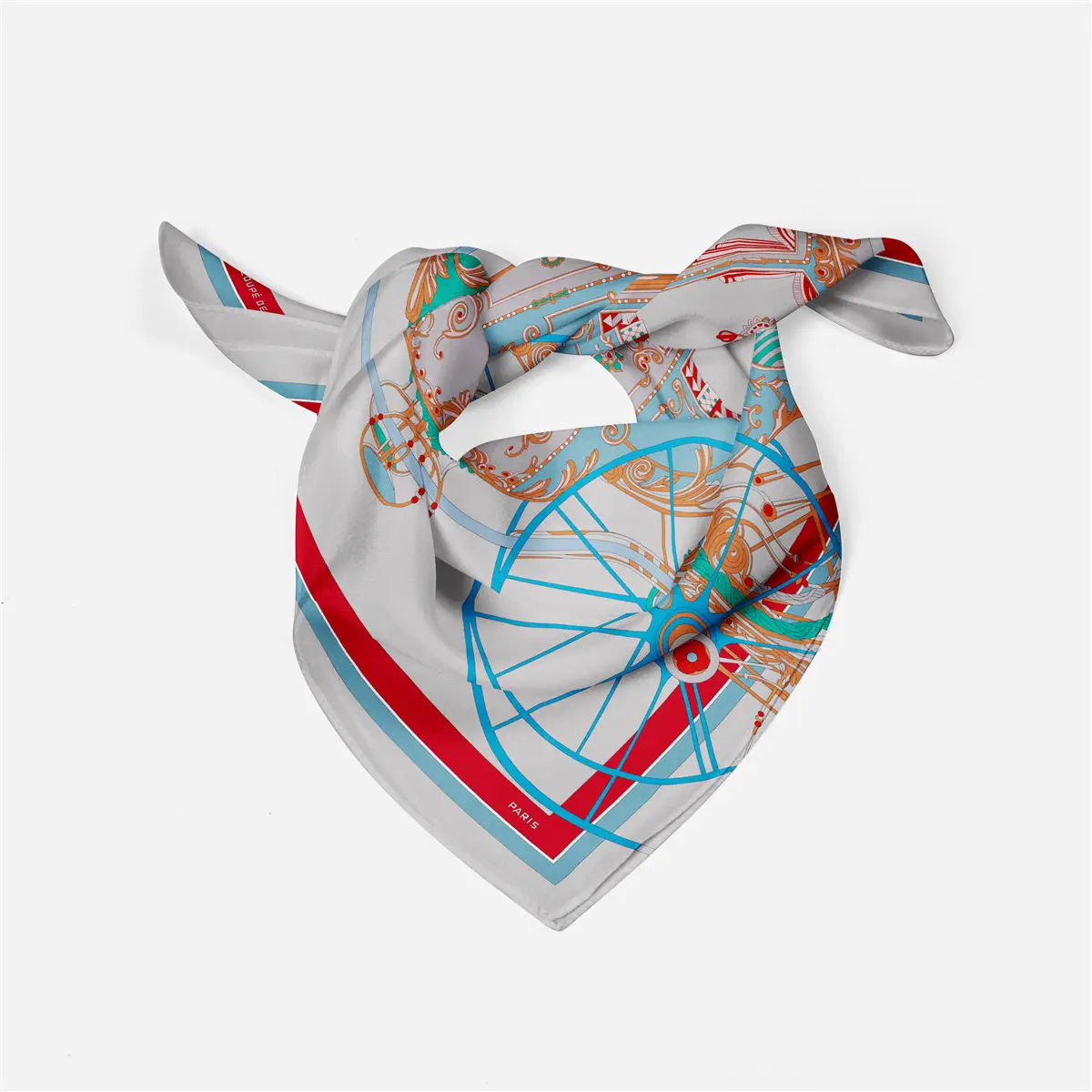 2024 Summer Silk Scarf for Women Blue Paris Design — feature 293