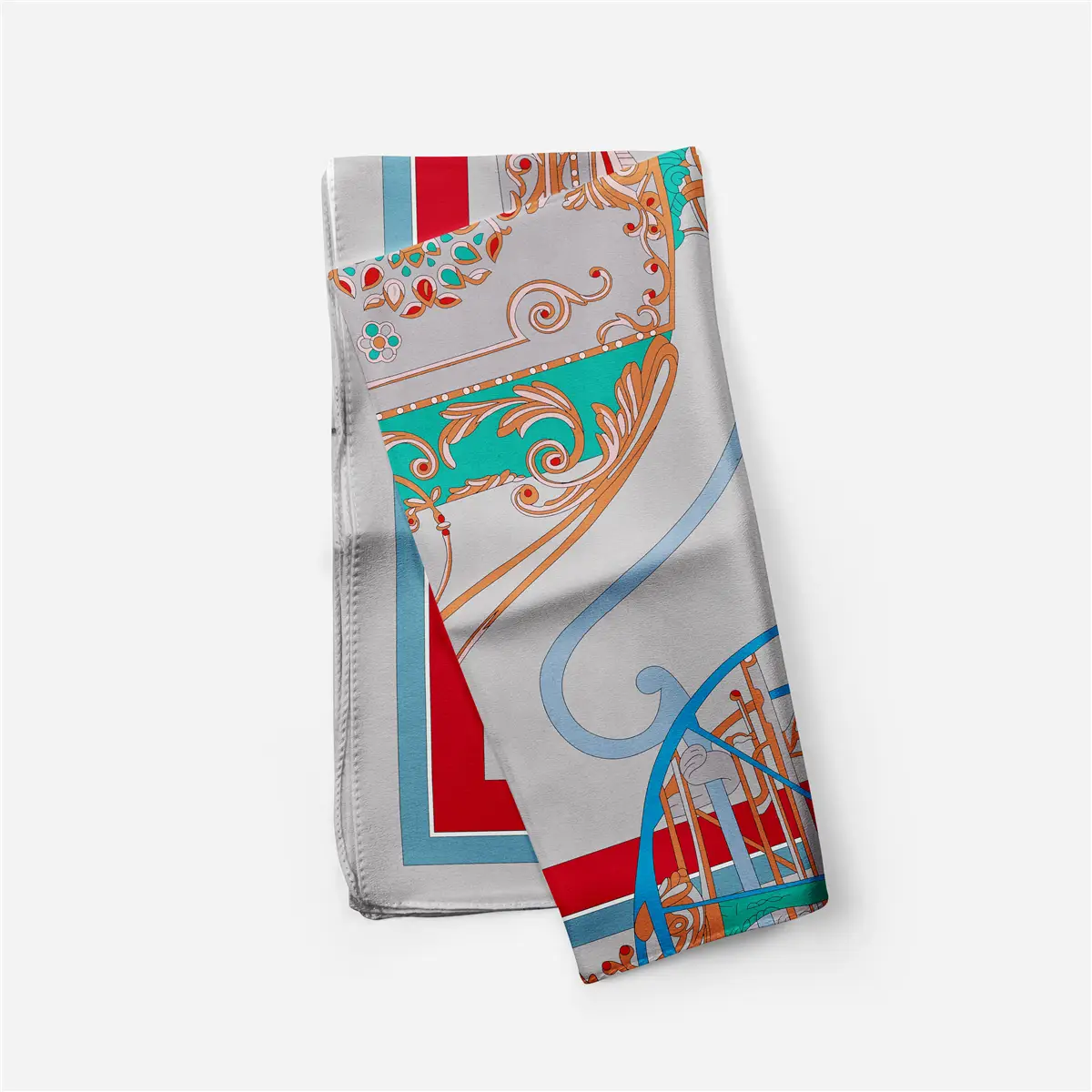 2024 Summer Silk Scarf for Women Blue Paris Design — feature 296