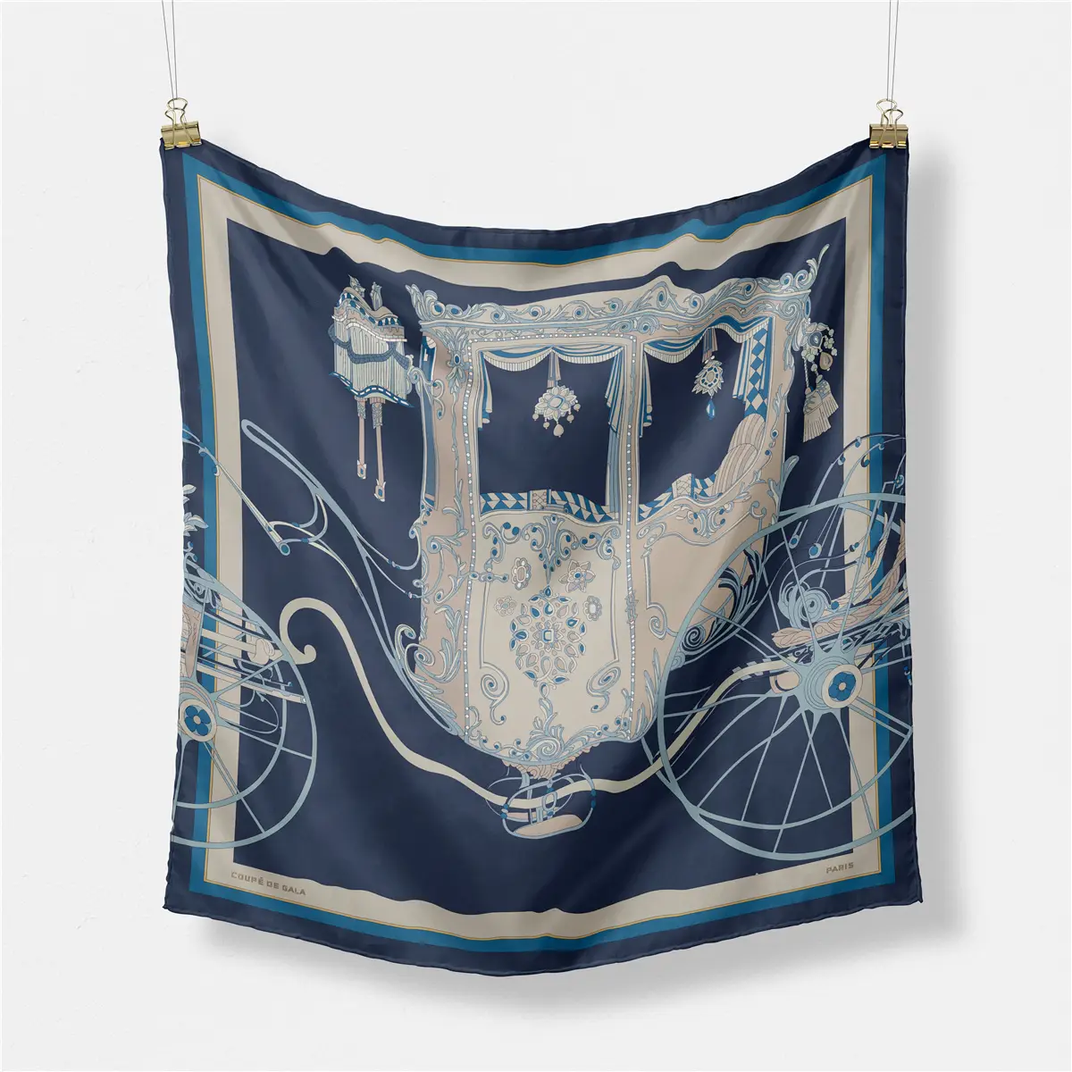 2024 Summer Silk Scarf for Women Blue Paris Design — feature 299
