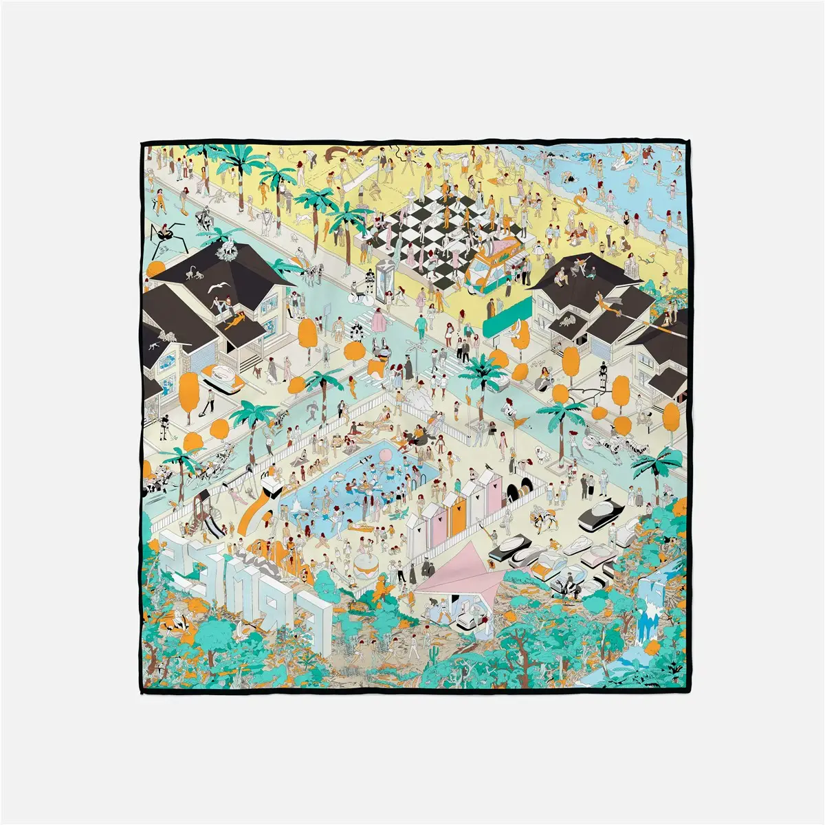 2024 Summer Silk Scarf for Women Blue Paris Design — feature 3