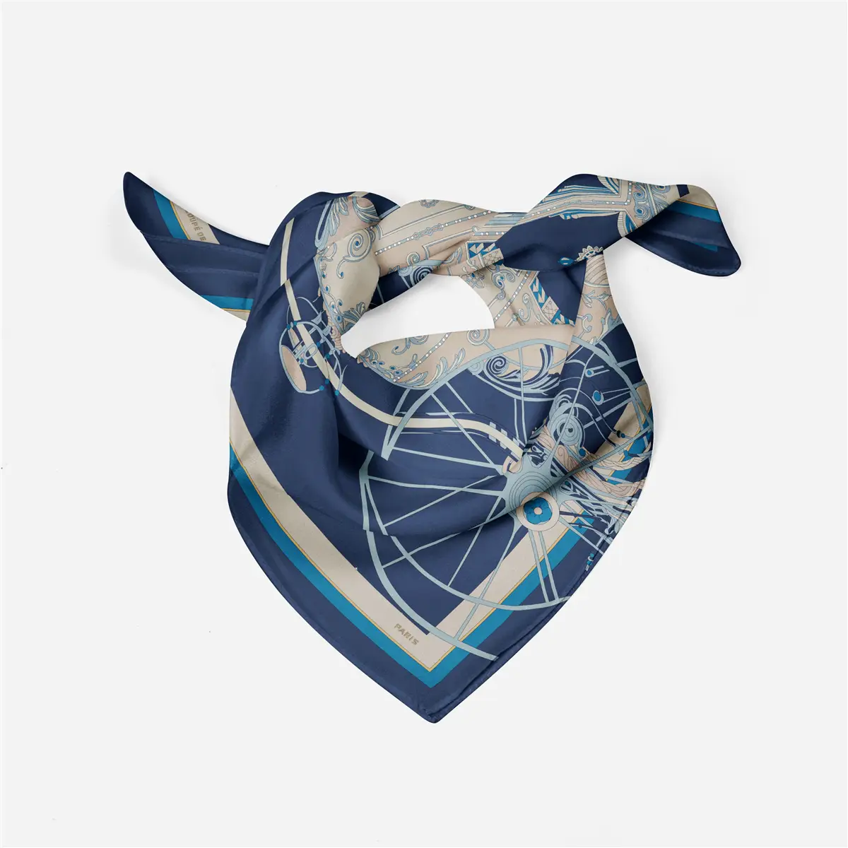 2024 Summer Silk Scarf for Women Blue Paris Design — feature 301
