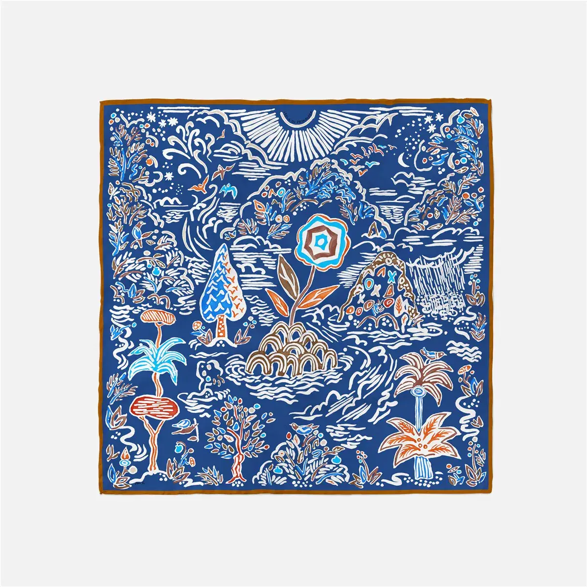 2024 Summer Silk Scarf for Women Blue Paris Design — feature 45