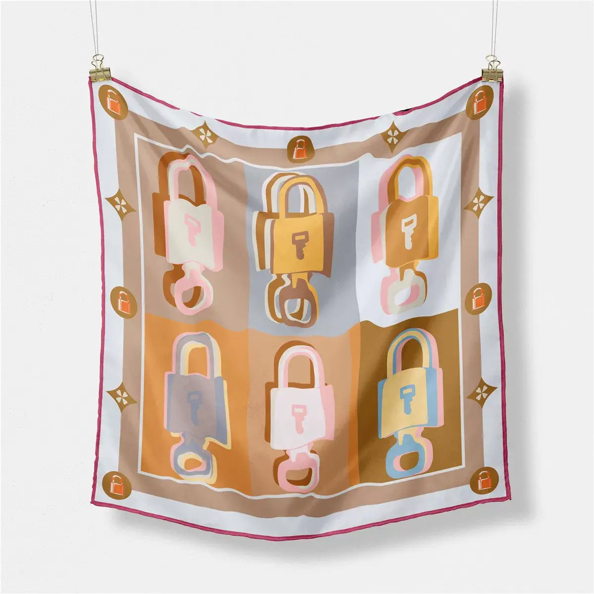 2024 Summer Silk Scarf for Women Blue Paris Design — feature 48