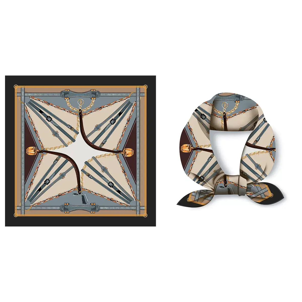 2024 Summer Silk Scarf for Women Blue Paris Design — feature 55