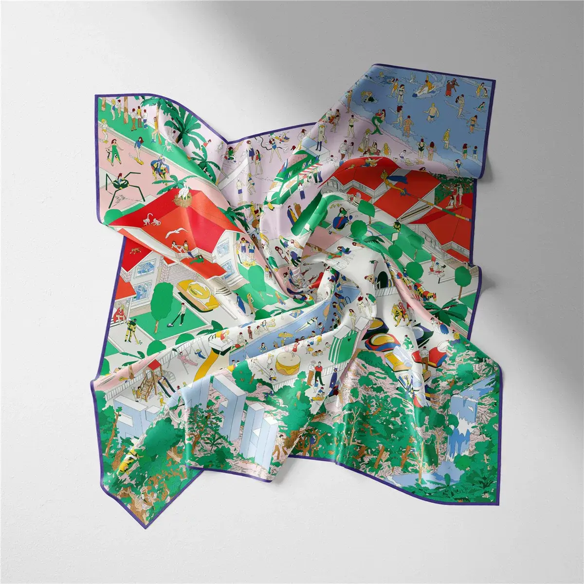 2024 Summer Silk Scarf for Women Blue Paris Design — feature 6