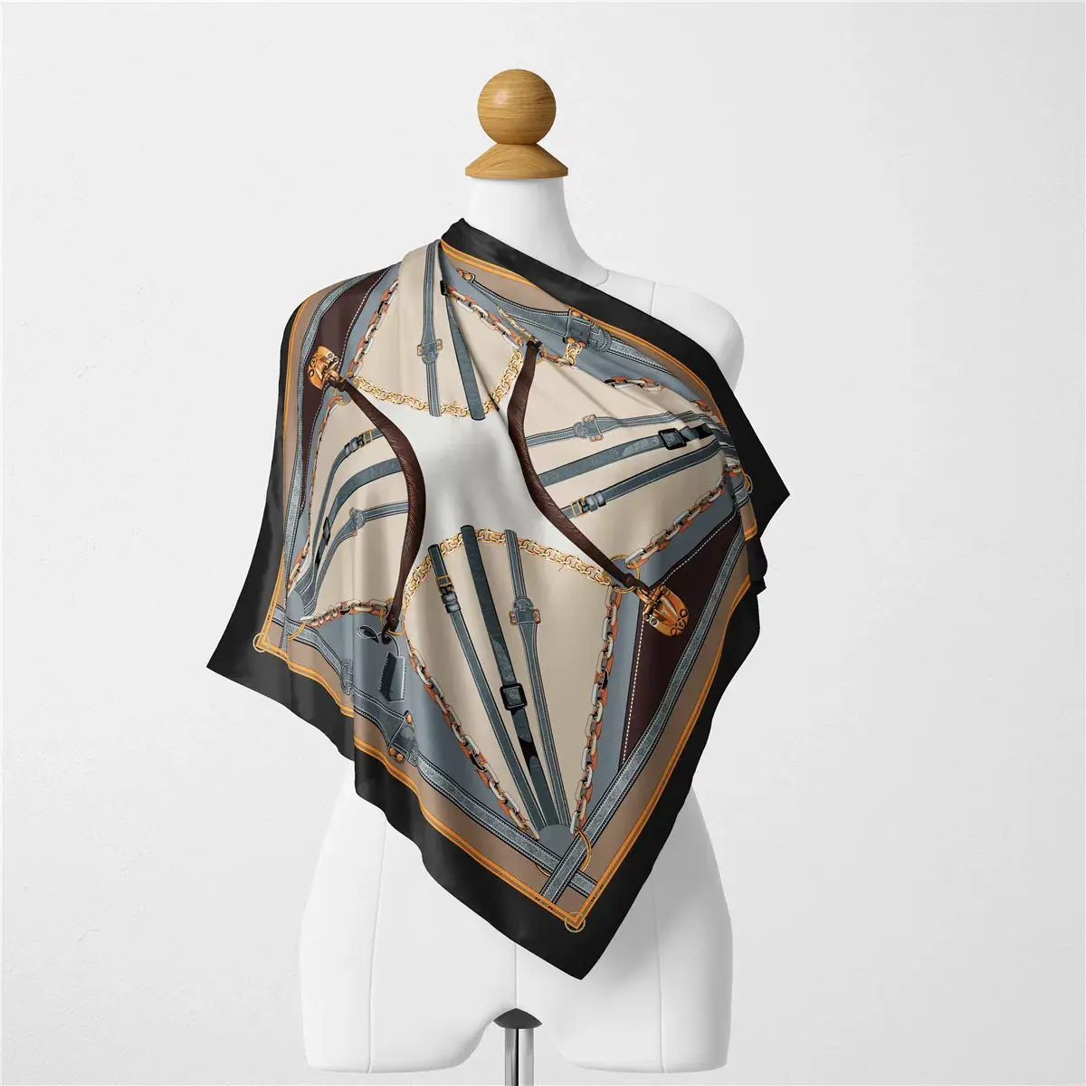 2024 Summer Silk Scarf for Women Blue Paris Design — feature 60