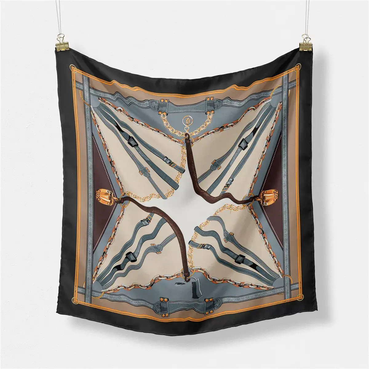 2024 Summer Silk Scarf for Women Blue Paris Design — feature 61