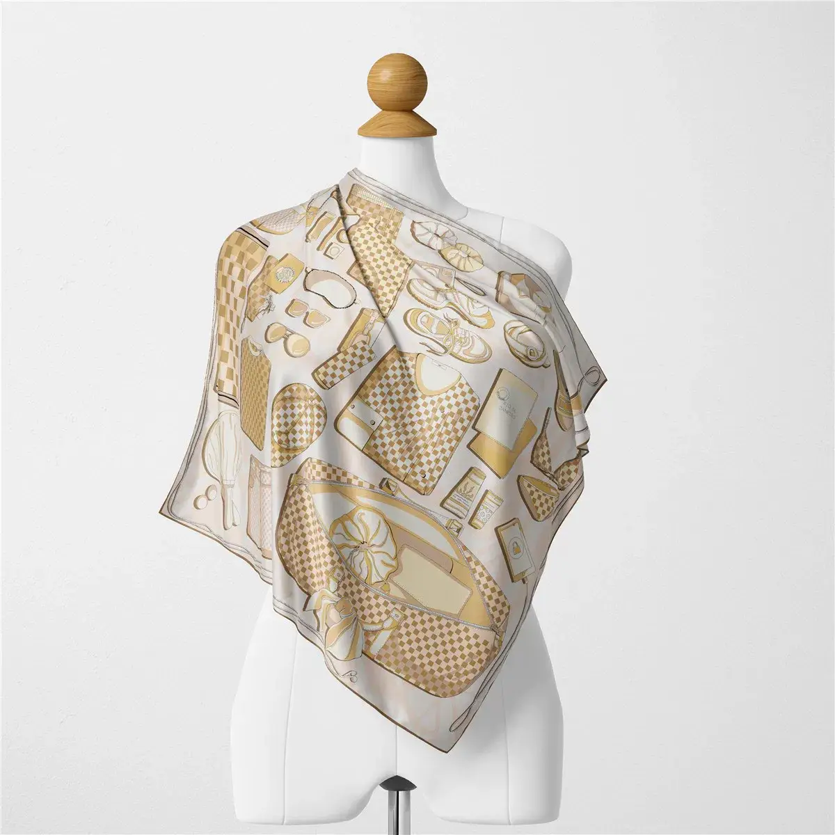 2024 Summer Silk Scarf for Women Blue Paris Design — feature 65