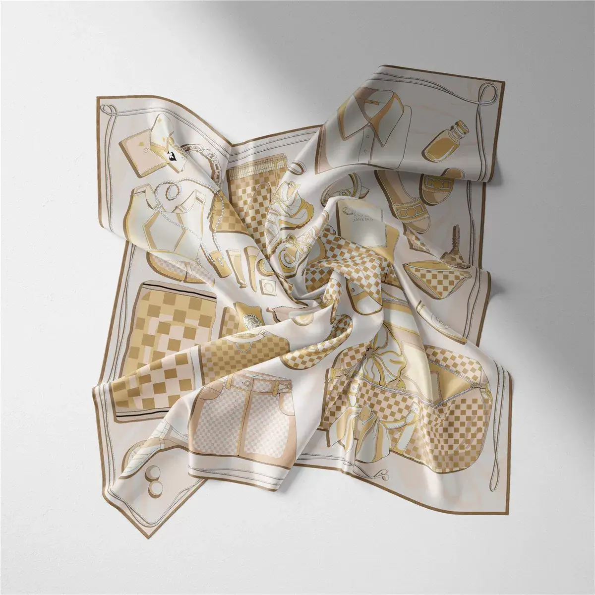 2024 Summer Silk Scarf for Women Blue Paris Design — feature 66