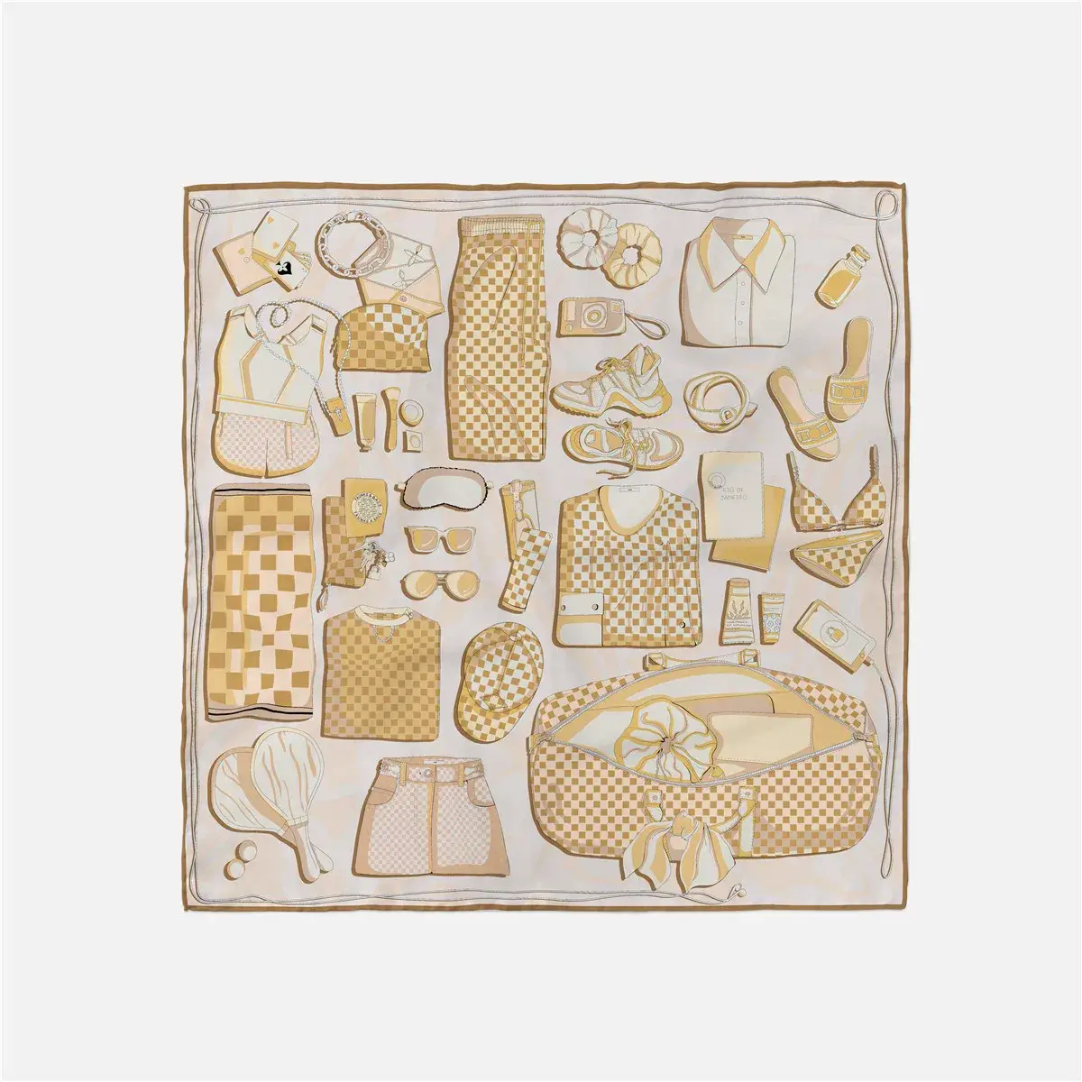 2024 Summer Silk Scarf for Women Blue Paris Design — feature 67