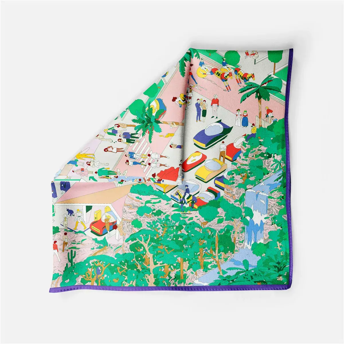 2024 Summer Silk Scarf for Women Blue Paris Design — feature 7